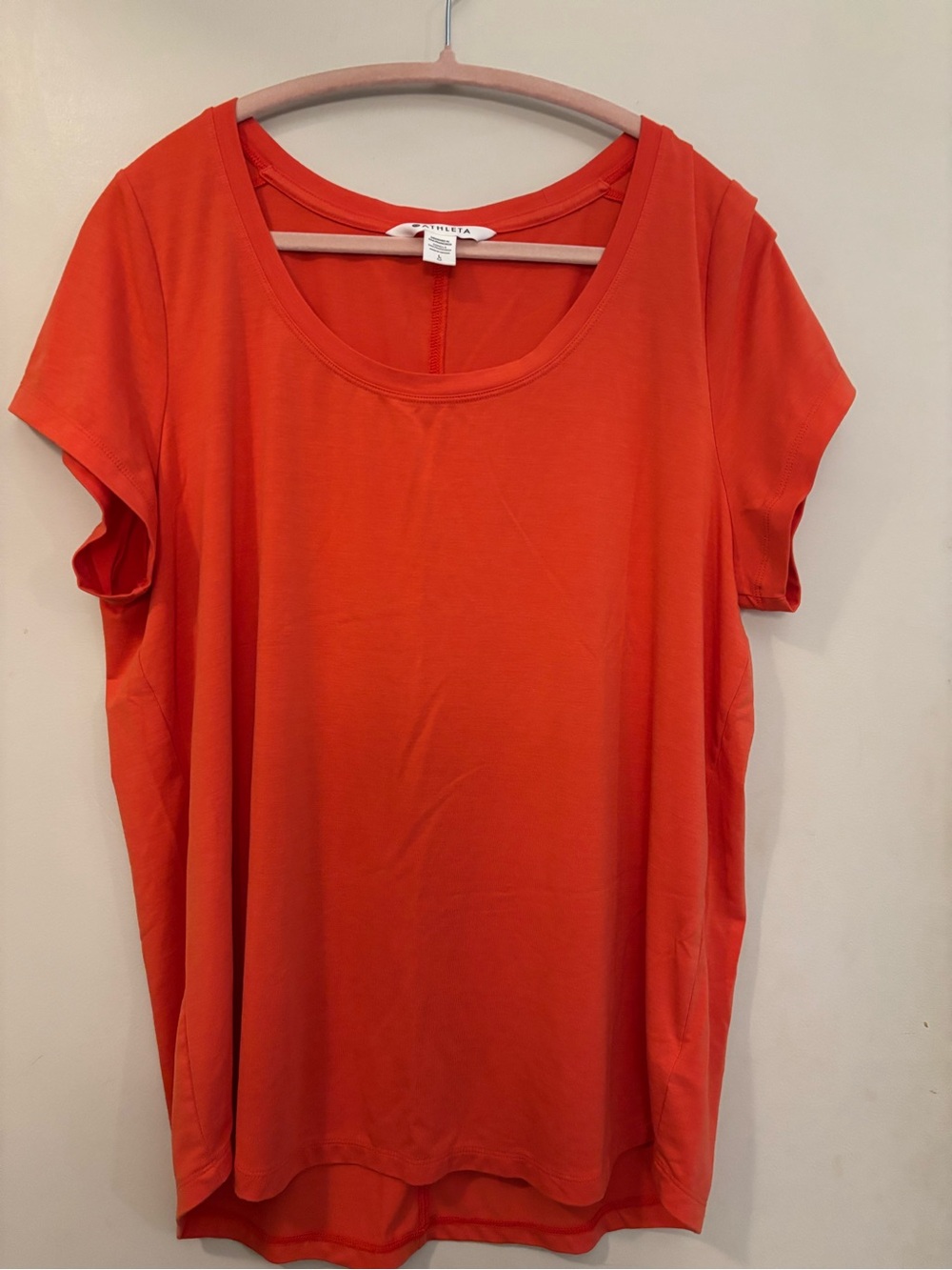 Athleta Scoop Neck Short Sleeve Tee - Bright Orange